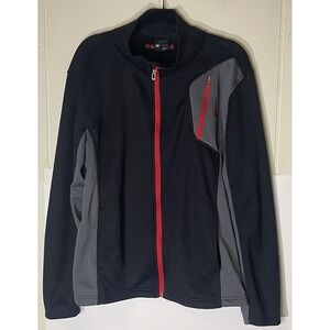 Spyder Men's Softshell Full Zip Jacket Size‎ Large Black/Gray/Red